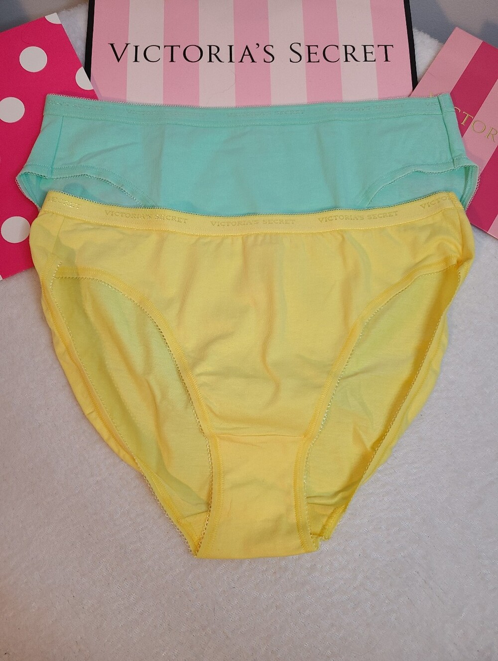 VTG Victoria's Secret 2pk Signature Cotton High Leg Brief Panties Size M